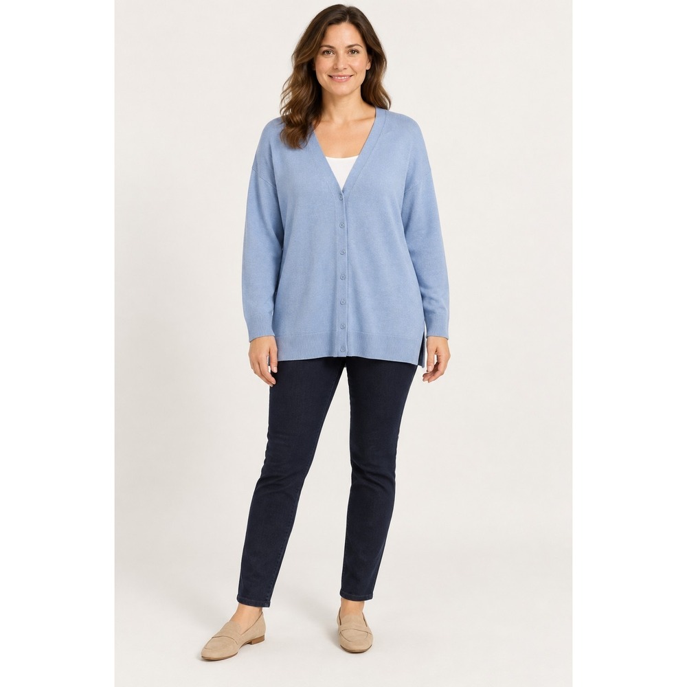 Talbots Baby Blue Cotton/Rayon Sweater Size L Quiet Luxury Office Career Preppy